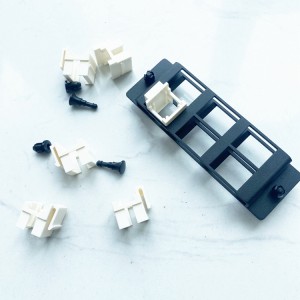 6-Port Multimedia Fiber Modular adapter Panel with 6 x Plastic Clips