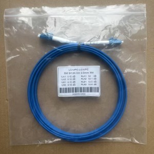 LC upc to lc upc duplex os2 single mode armored riser OFCR 3.0mm patch cable duplex 3m