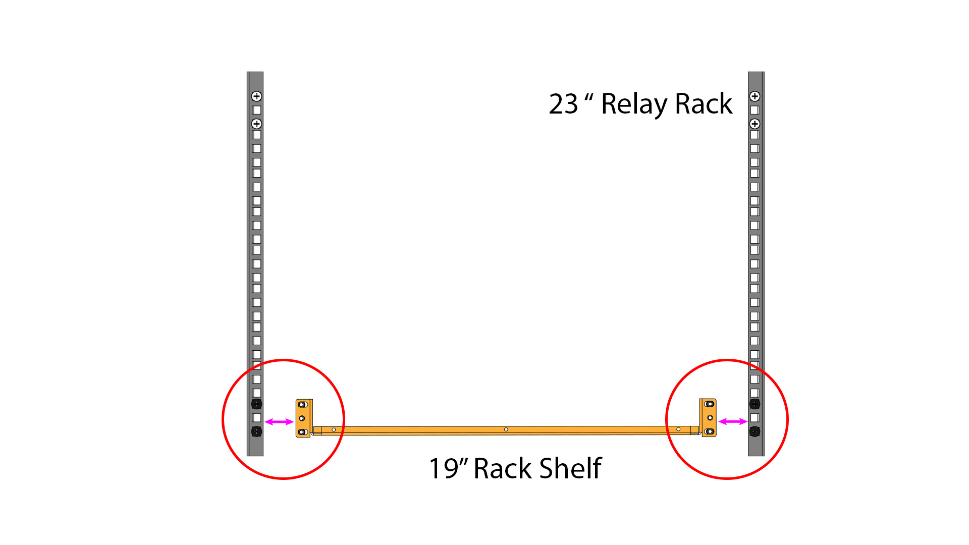 A simple solution for 23″ rack.