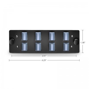 OM3/OM4 MTP 8 Key Up to Key Up (Charcoal Gray) Adapter Fiber Adapter Panel