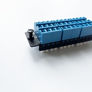 Fiber Adapter Panel with 36 Fibers OS2 Single Mode 18 x Shuttered LC UPC Duplex (Blue) Adapter