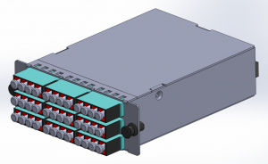 High Density 1U Rack Mount Enclosure Unloaded, Tool-less Removable Top Cover, Holds up to 4 x Cassettes or Panels, 144 Fibers (LC)
