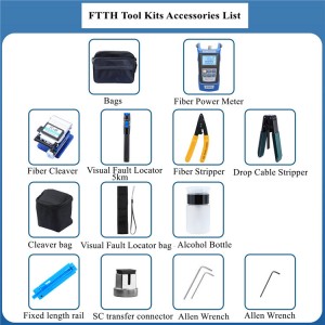 Best quality Fiber Optic FTTH Tool Kit with Fiber Cleaver and Optical Power Meter